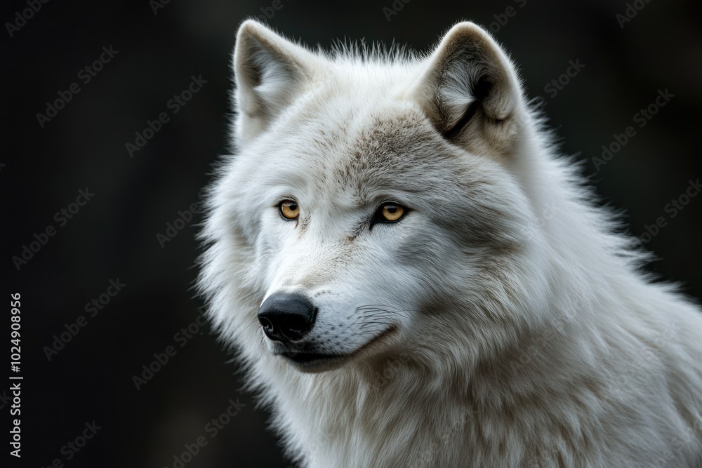 Majestic Close-Up of a White Wolf Majestic Close-Up of a White Wolf