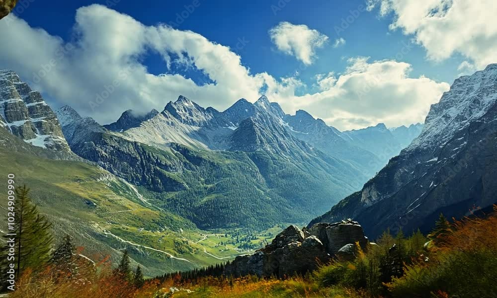 Mountain View Through Stone Arch