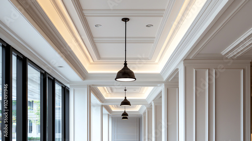 Design a country house with vaulted ceilings and rustic iron chandeliers