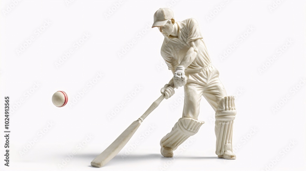 Cricket Batsman in Action - A Striking Pose