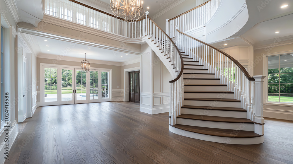 Design a country house with French doors opening to a large garden or outdoor space Design a country house with French doors opening to a large garden or outdoor space