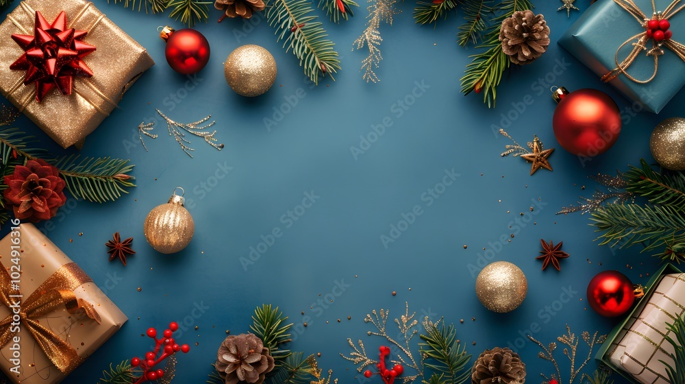 Festive Merry Christmas Background with Holiday Decorations and Warm Seasonal Cheer Festive Merry Christmas Background with Holiday Decorations and Warm Seasonal Cheer