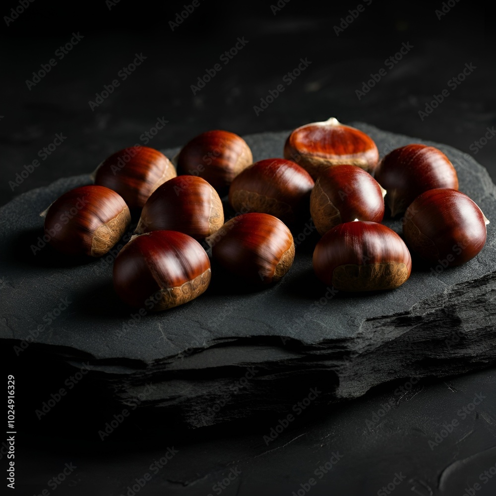 Obraz premium chestnuts on the stone table