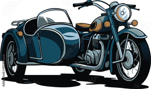  a  vintage motorcycle  vector illustration