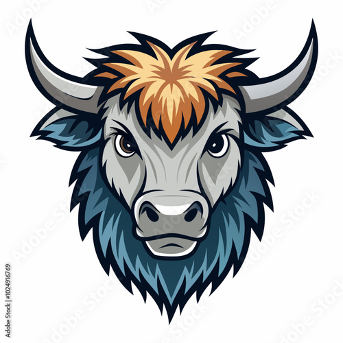 Yak head logotype vector illustration