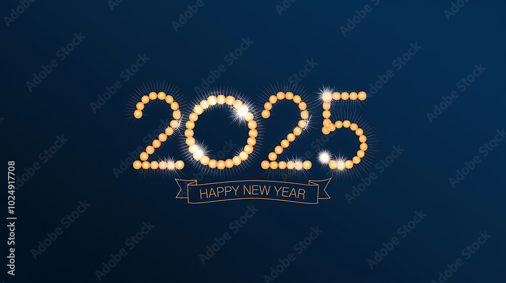 Golden 2025 New Year greeting on a dark blue background.
Golden 2025 New Year greeting on a dark blue background.