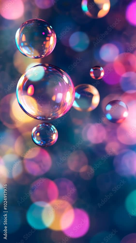Colorful soap bubbles on a vibrant bokeh Colorful soap bubbles on a vibrant bokeh