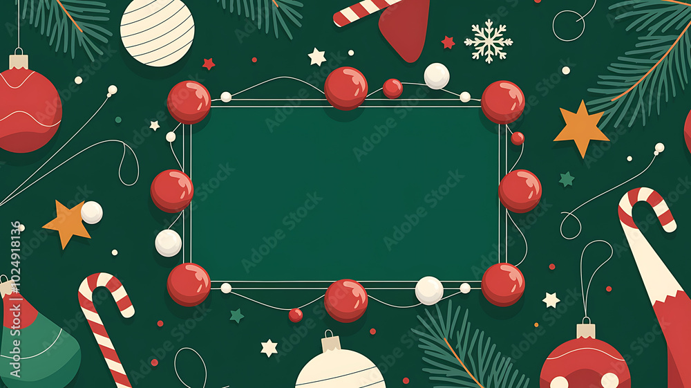 Red and white Christmas ornaments on a green background, perfect for holiday greetings and festive designs.
Red and white Christmas ornaments on a green background, perfect for holiday greetings and festive designs.