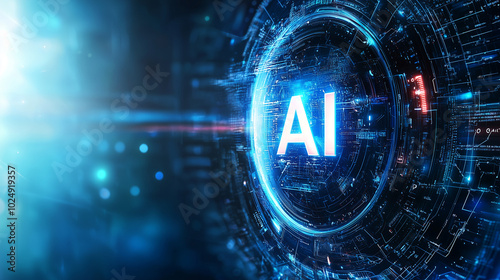 Artificial Intelligence, future and technology concept. Abstract and digital background. AI.
