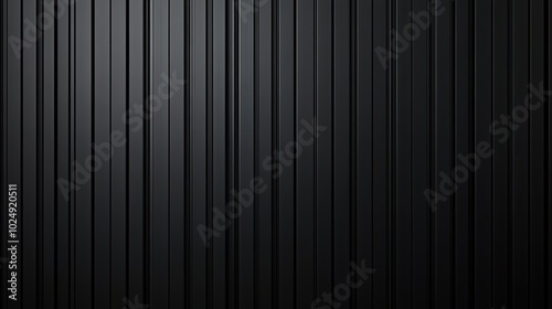 A sleek and minimalistic close-up of a dark, vertical corrugated metal surface with textured ridges. The even lighting emphasizes the industrial and modern aesthetic.