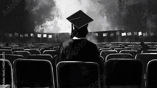 graduation ceremony university college graduate inspiring emotional cap gown crowded background achievement celebration pride accomplishment hope future education students success celebrate job search
