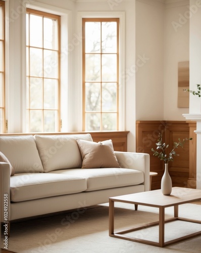 Cozy Living Room with Natural Light and Stylish Decor.