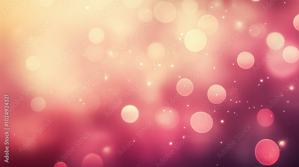 Abstract background with soft pink and gold bokeh lights