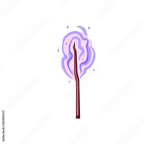 charm magic stick cartoon. mystic power, wizardry alchemy, incantation conjure charm magic stick sign. isolated symbol vector illustration