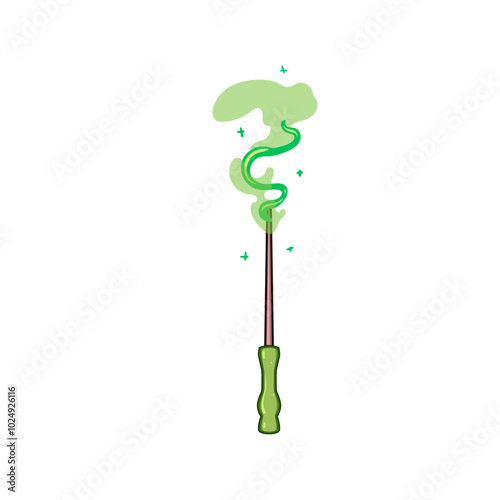 mystic magic stick cartoon. power wizardry, alchemy incantation, conjure supernatural mystic magic stick sign. isolated symbol vector illustration