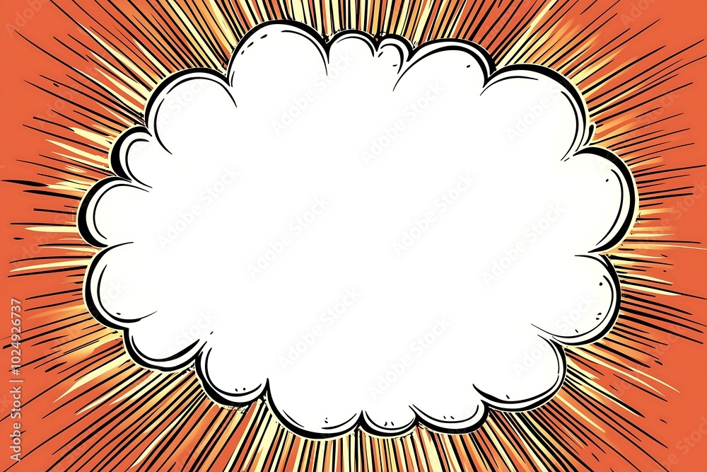 Blank Cloud Speech Bubble in Comic Style Blank Cloud Speech Bubble in Comic Style