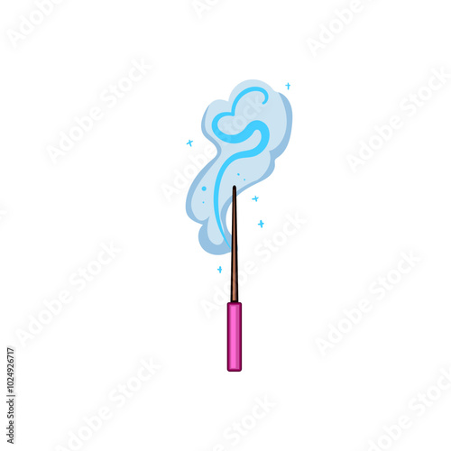 power magic stick cartoon. wizardry alchemy, incantation conjure, supernatural talisman power magic stick sign. isolated symbol vector illustration