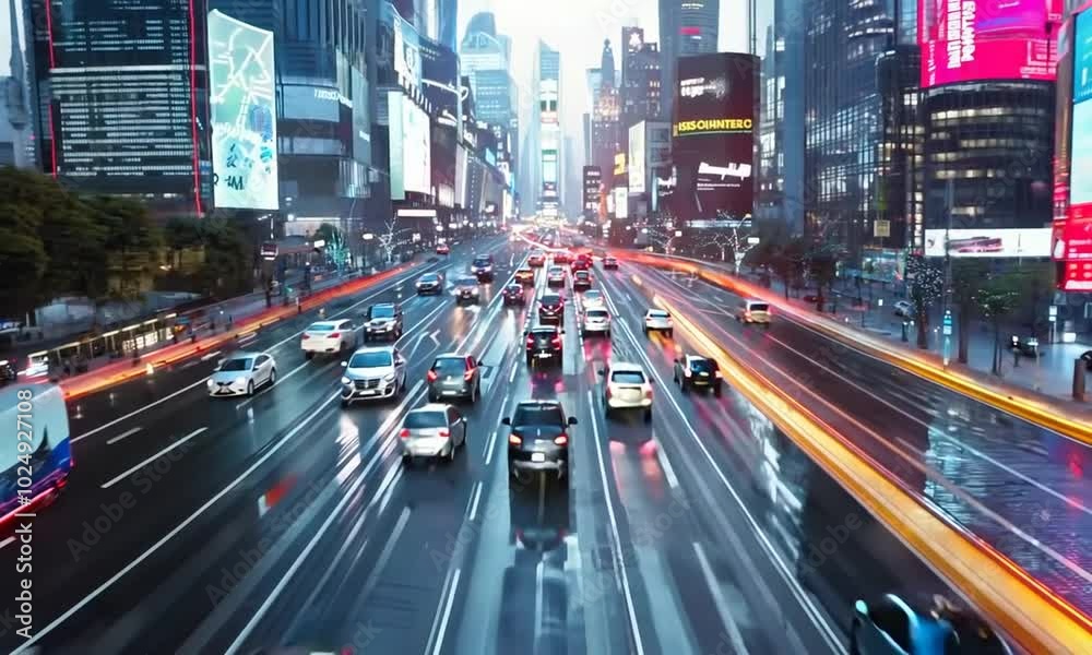 Visualizing modern future holographic car navigation technology on a highway, showcasing advanced augmented reality interfaces for enhanced navigation and driving experiences Visualizing modern future holographic car navigation technology on a highway, showcasing advanced augmented reality interfaces for enhanced navigation and driving experiences