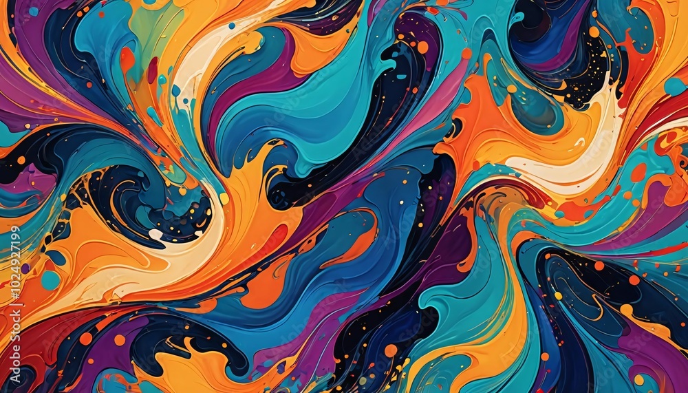Vibrant Abstract Fluid Art with Swirling Colors Vibrant Abstract Fluid Art with Swirling Colors