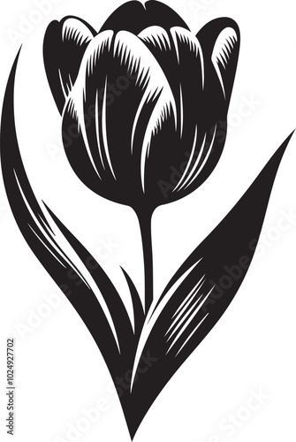 Wallpaper Mural Tulip flower silhouette vector illustration Torontodigital.ca