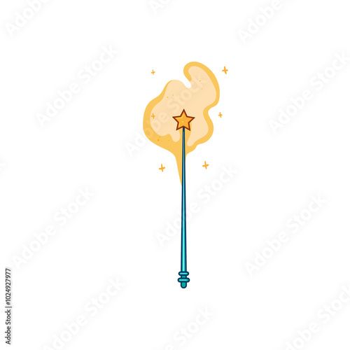 alchemy magic stick cartoon. incantation conjure, supernatural talisman, hex potion alchemy magic stick sign. isolated symbol vector illustration