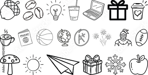 Doodle Icons set collection