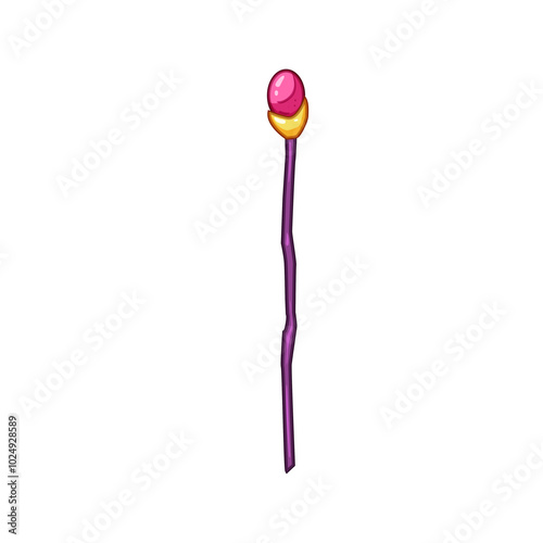 sorcery magic wizard stick cartoon. mystic fantasy, arcane potion, ritual alchemy sorcery magic wizard stick sign. isolated symbol vector illustration