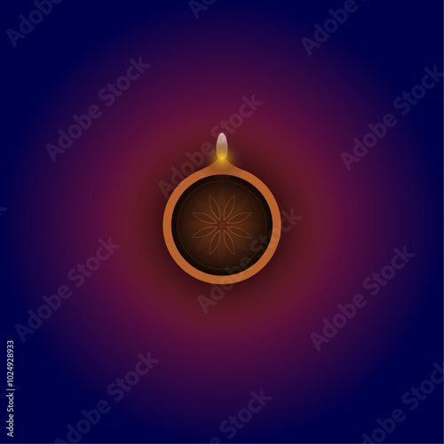 Diwali Diya. Happy Diwali post , suitable for social media	
 photo