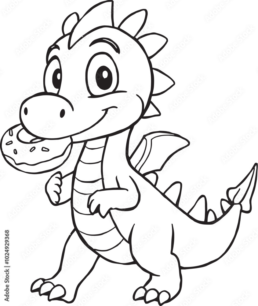 Fototapeta premium Dragons with line Art Dragon Coloring Page Vector and Line art