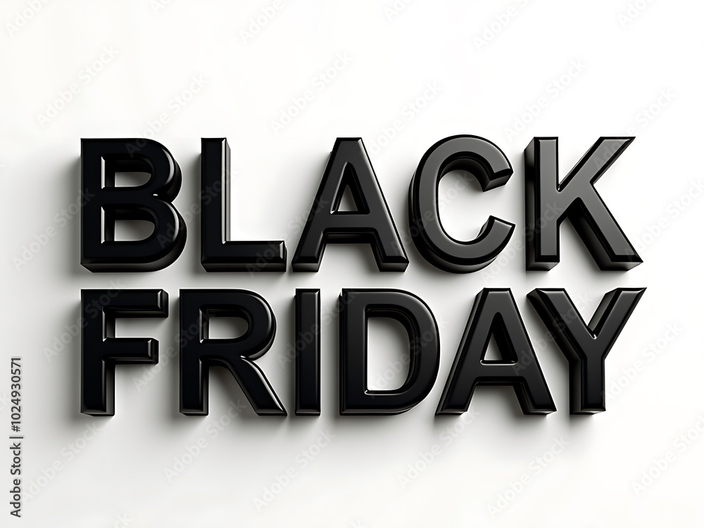 3D Render Text Background for Black Friday