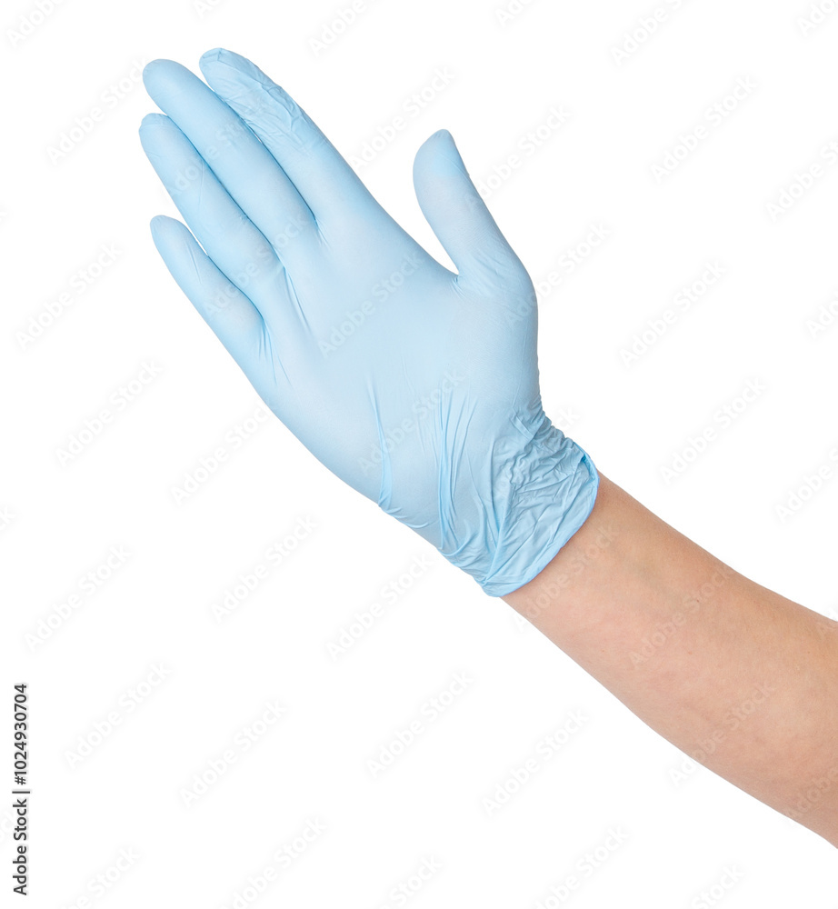 Hand in medical gloves making a welcoming gesture on an empty background. Friendly interaction, healthcare communication, positive engagement. Hand in medical gloves making a welcoming gesture on an empty background. Friendly interaction, healthcare communication, positive engagement.