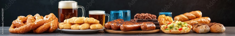 Assortment of tasty pub food and drinks Assortment of tasty pub food and drinks