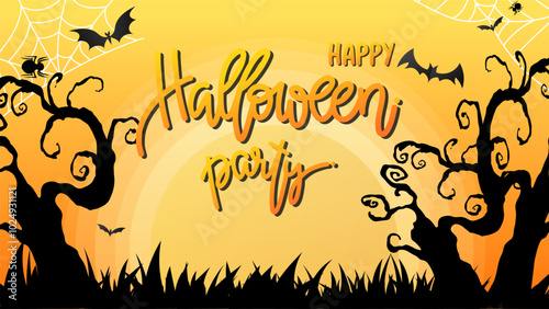 Halloween backgrounds in Halloween day for content online or web, banner and template, Emojis for Halloween day, Flat cartoon flat style. illustration Vector EPS 10