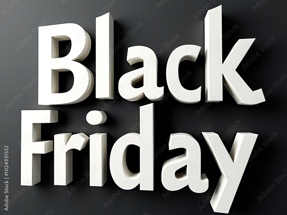 3D Render Text Background for Black Friday