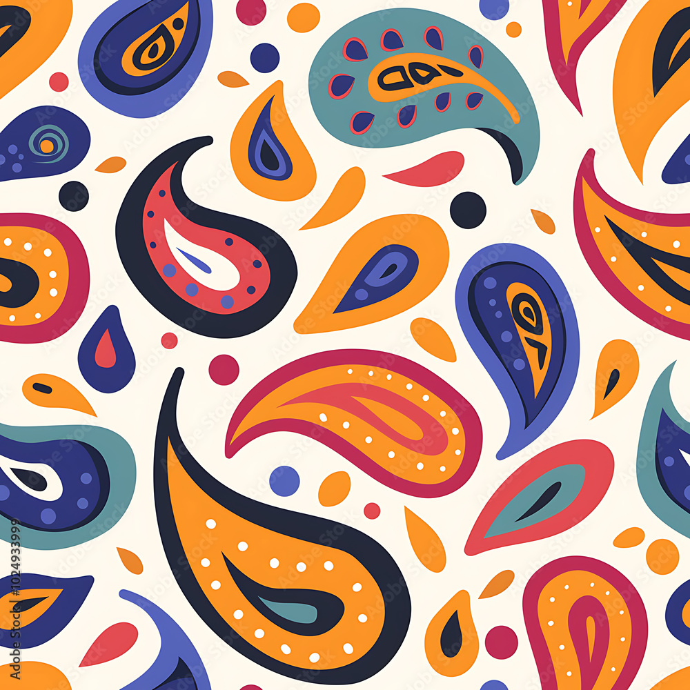 Colorful paisley Repeating Pattern Colorful paisley Repeating Pattern
