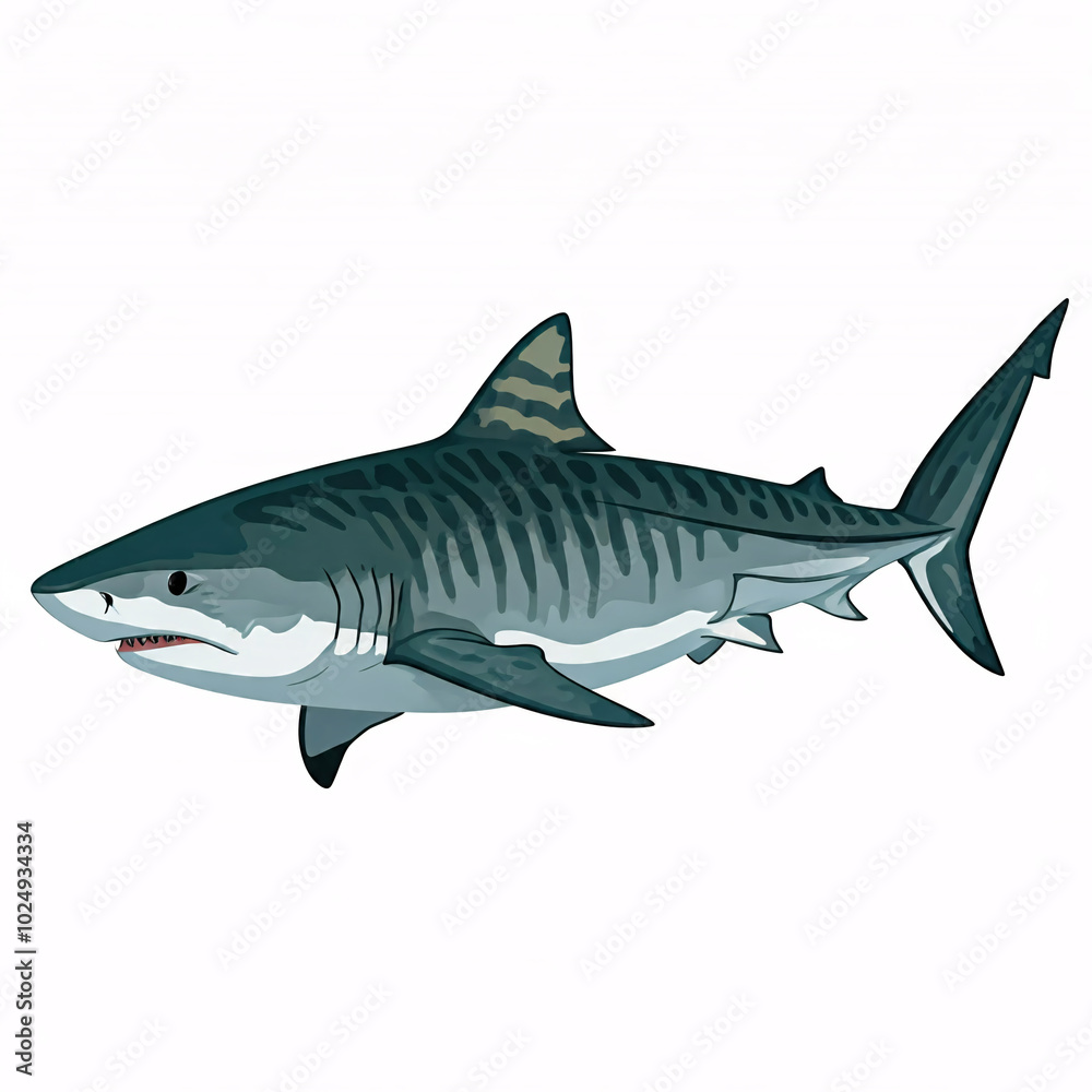Naklejka premium tiger shark illustration isolated on white background