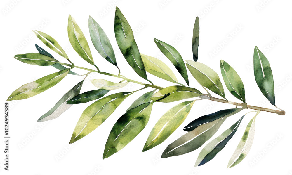 PNG Branch of olive annonaceae blossom herbal.