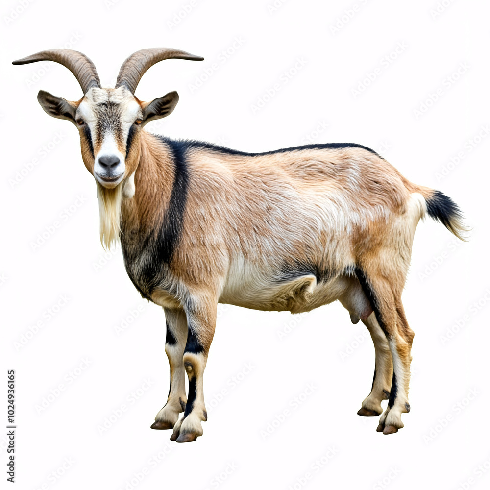 brown and white goat isolated on white background brown and white goat isolated on white background