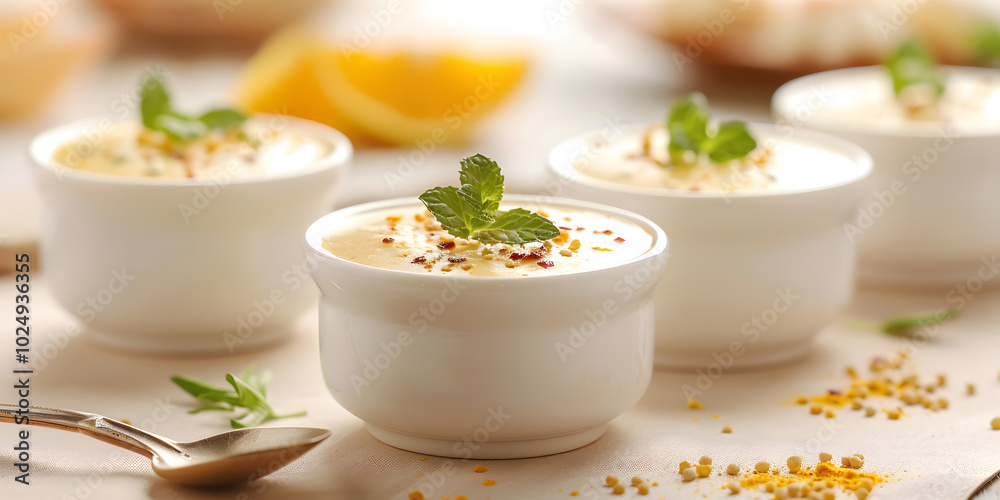 Rasmalai Appetising Shot | Delicious Indian Dessert Garnished with Cream and Saffron Rasmalai Appetising Shot | Delicious Indian Dessert Garnished with Cream and Saffron