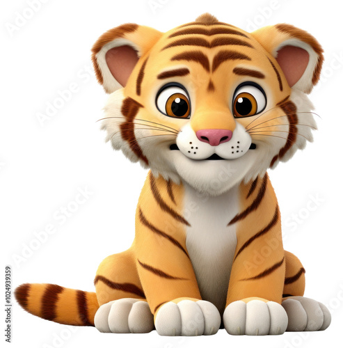 PNG Tiger wildlife cartoon animal.