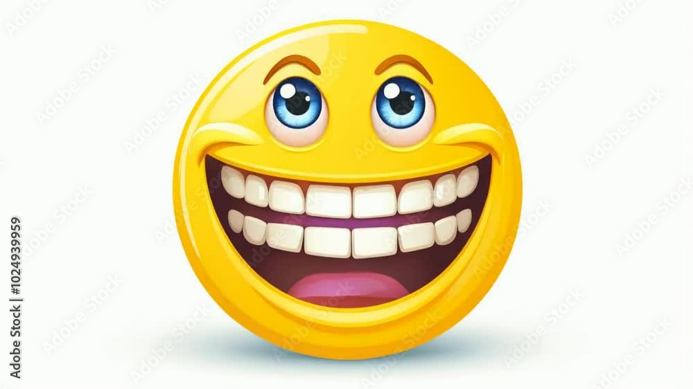 Emoticon with big toothy smile. Vector Emoticon with big toothy smile. Vector