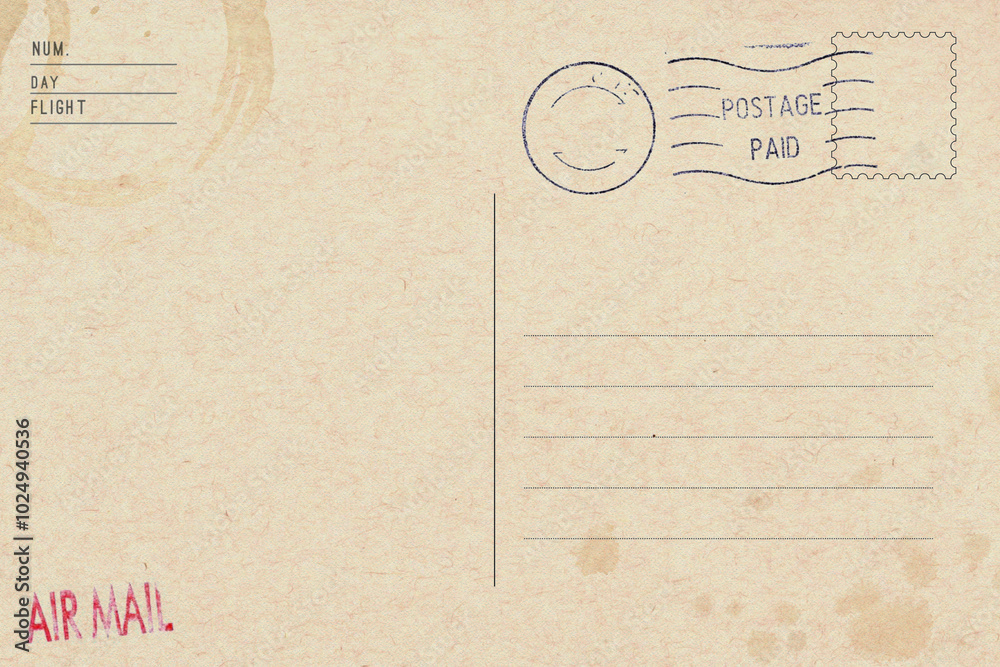 Blank of the old postcard with space for text Blank of the old postcard with space for text