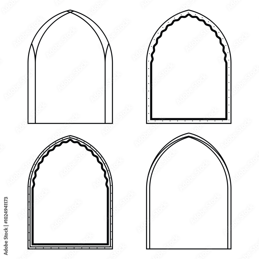 Vector set of geometrical arch shape for wedding invitation Vector set of geometrical arch shape for wedding invitation
