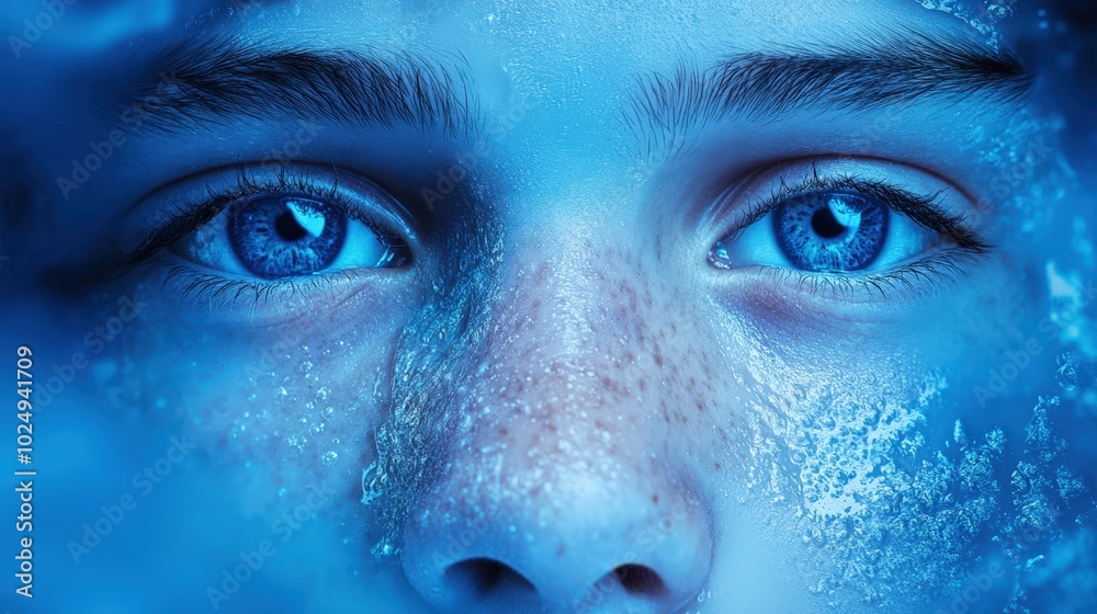 Icy blue eyes close-up Icy blue eyes close-up