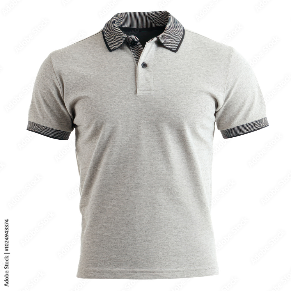 Classic polo shirt with a ribbed collar and short sleeves, ideal for a smart-casual look. isolated on transparency background Classic polo shirt with a ribbed collar and short sleeves, ideal for a smart-casual look. isolated on transparency background
