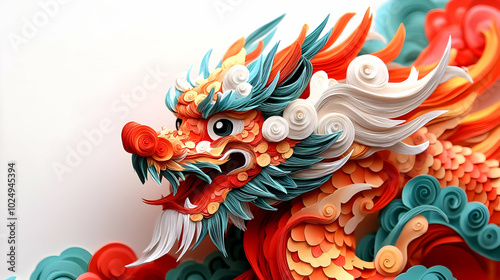 Wallpaper Mural Colorful dragon sculpture showcasing intricate design and artistry. Torontodigital.ca