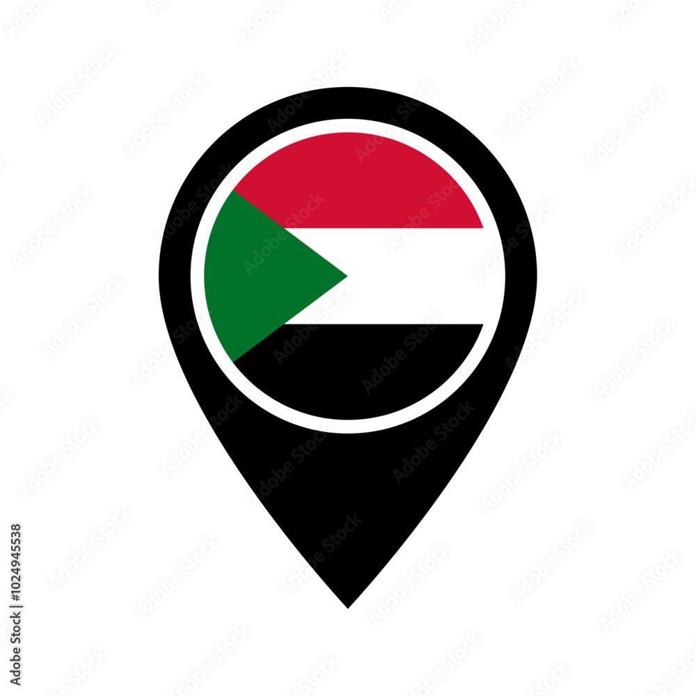 Sudan flag location icon Sudan flag location icon