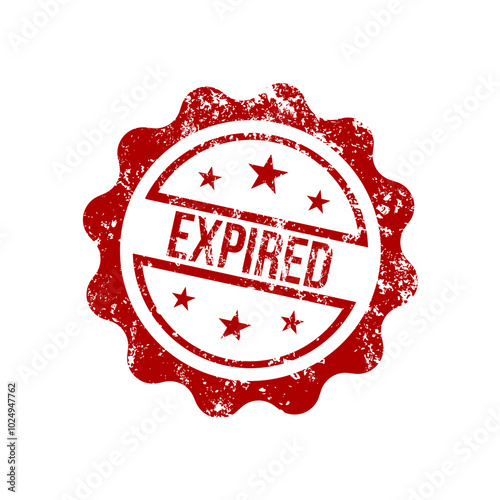 Expired - red rubber stamp with grunge effect