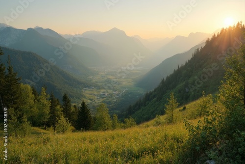 Dinaric Alps At Late Afternoon With Lush Meadows And Majestic Mountains