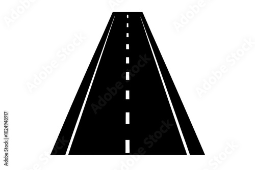 
road silhouette vector, highway marking road black silhouette, road icon
